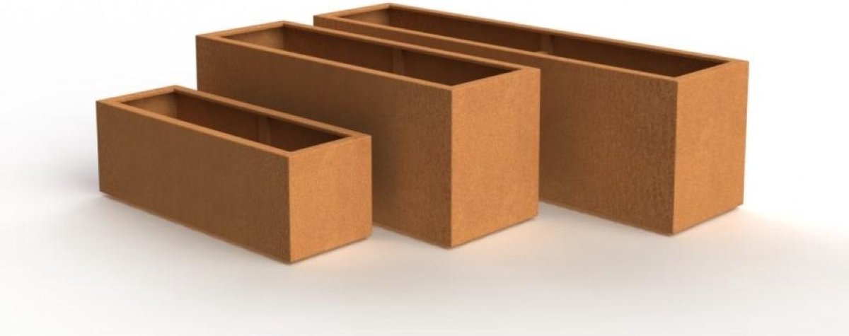 Plantenbak Artesa roestkleurig 200x40x40 cm - Geroba