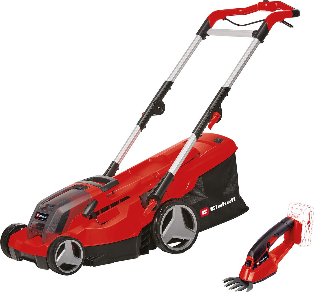 Einhell GE-CM 36/37 Li Kit - Accu Grasmaaier + Accu Gras-/Heggenschaar | 2 x 3.0 Ah + 2 x laders - 3413173 3413173