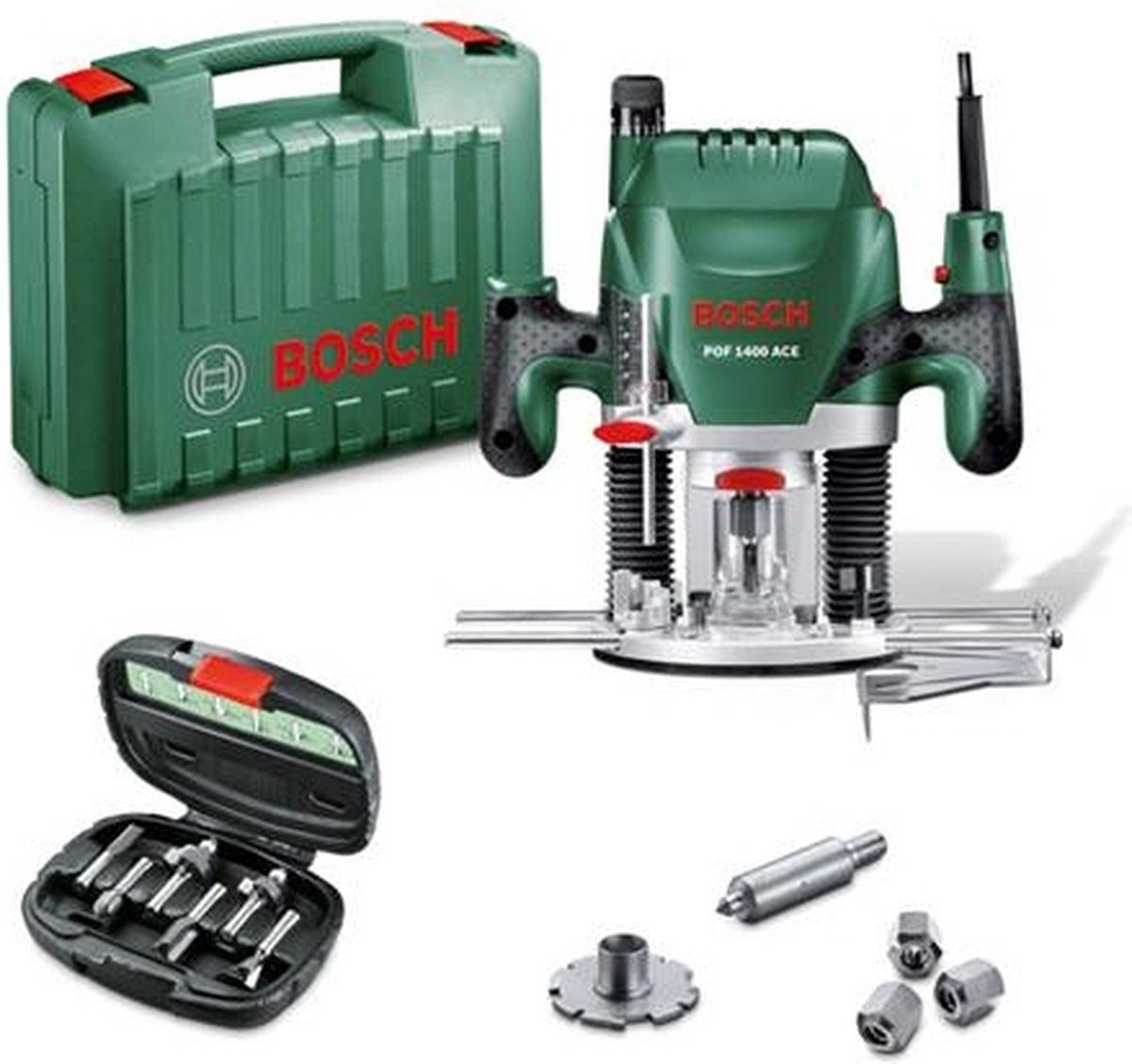 Bosch Groen POF 1400 ACE bovenfrees | 1400w | + 6-delige frezenset - 060326C801
