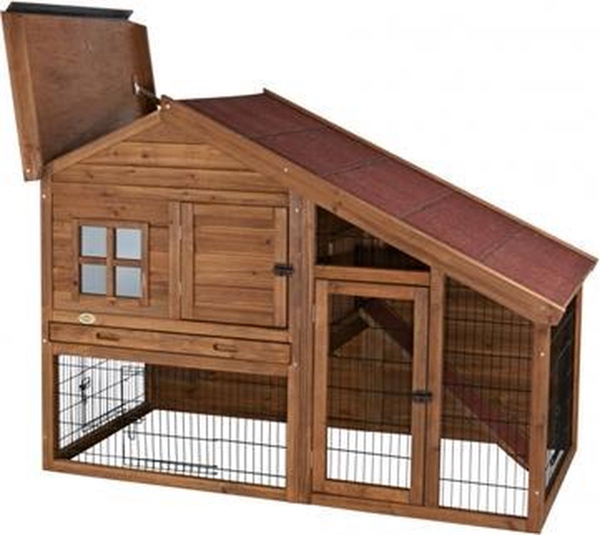 Natura Luxus Konijnenhok/Kleindierhok met Ren L151 x B80 x H107 cm