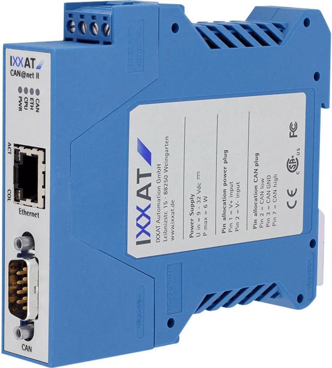 Ixxat 1.01.0086.10201 CAN@net II/Generic CAN omzetter CAN Bus, Ethernet 12 V/DC, 24 V/DC 1 stuk(s)