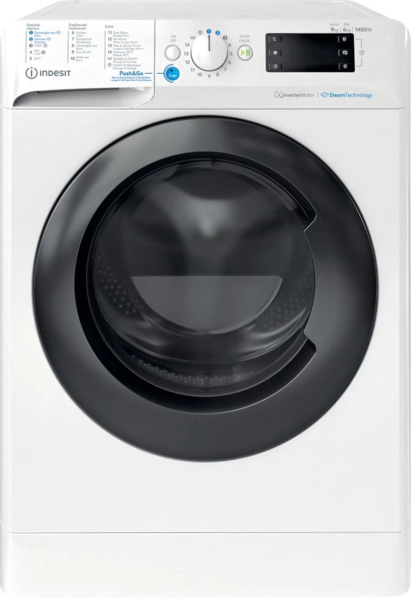 Indesit Combi Was-Droog BDE96435EWKVBE | Was-droogcombinaties | Huishouden&Woning - Wassen&Drogen | 8050147668894