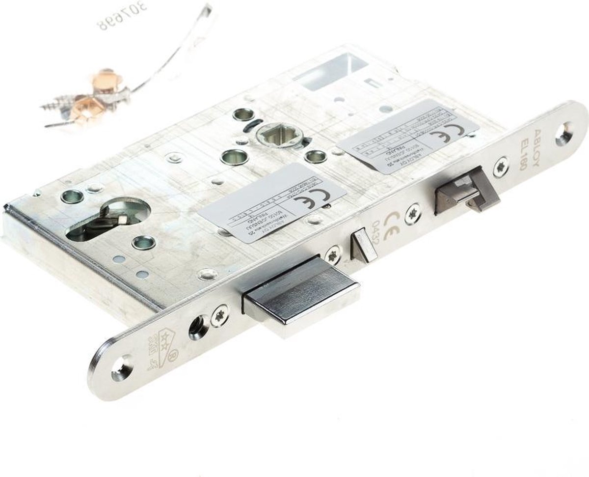 ABLOY EL160 Veiligheidspaniekdeurslot | zelfvergrendelend | SKG** | DM60mm | PC72mm | voorplaat RVS 24x235mm afgerond | DR 1+2+3+4 - 10013769