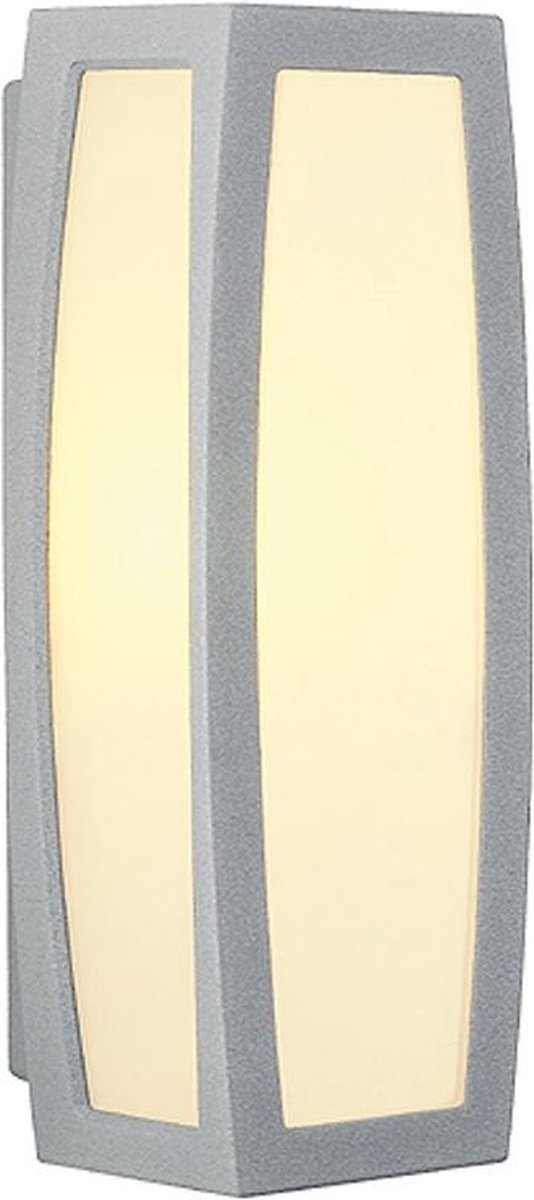 SLV Meridian 230084 Buitenlamp met bewegingsmelder (wand) Spaarlamp, LED E27 20 W Zilver-grijs