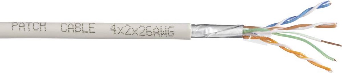 TRU COMPONENTS Netwerkkabel CAT 5e SF/UTP 4 x 2 x 0.14 mm² Wit 305 m
