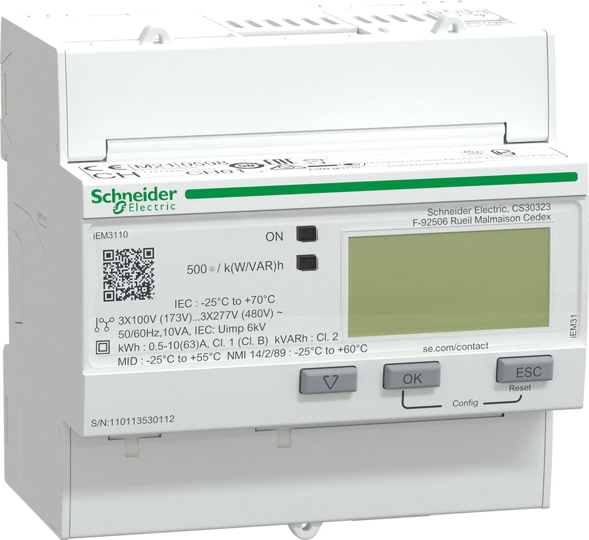 Schneider Electric A9MEM3110 Digitale kWh-meter Digitaal 63 A Conform MID: Ja 1 stuk(s)