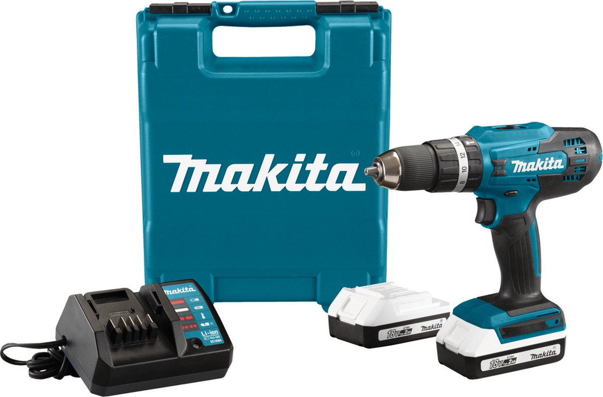 Makita HP488DWAE 18v Klopboor-/schroefmachine | 2 x 2.0 Ah + lader | In koffer - HP488DWAE