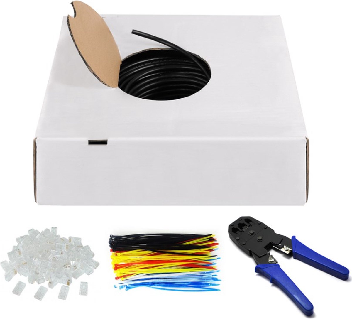 UTP CAT6 box 305m zwart massief OUTDOOR set - 1381541