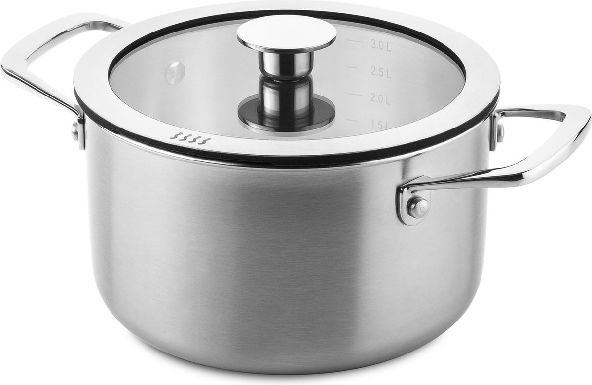 DUCQ Kookpan - Downdraft - RVS - ø 24 cm / 6 liter
