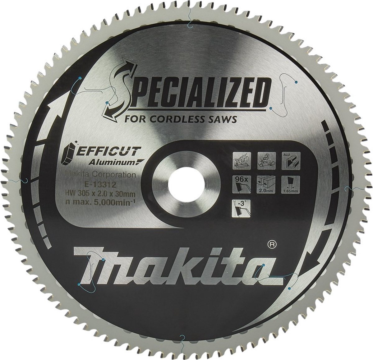 Makita Accessoires Afkortzaagblad Aluminium | Efficut 305x30x2,0 96T -3g - E-13312 E-13312