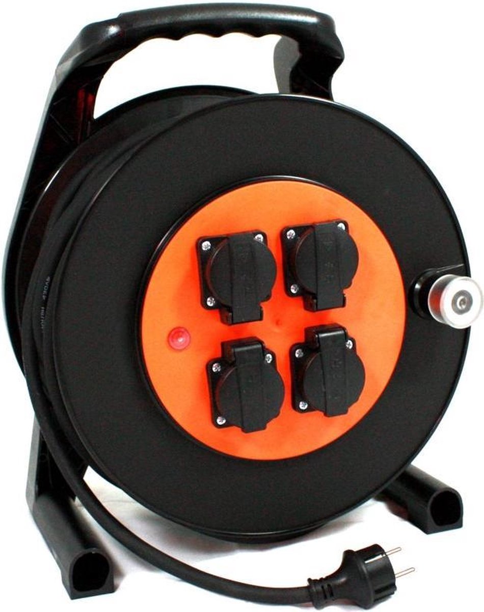 QwattPro kabelhaspel Big EZ RA 40m 3G2,5 H07RN-F zwart - 1311004 - 1311004