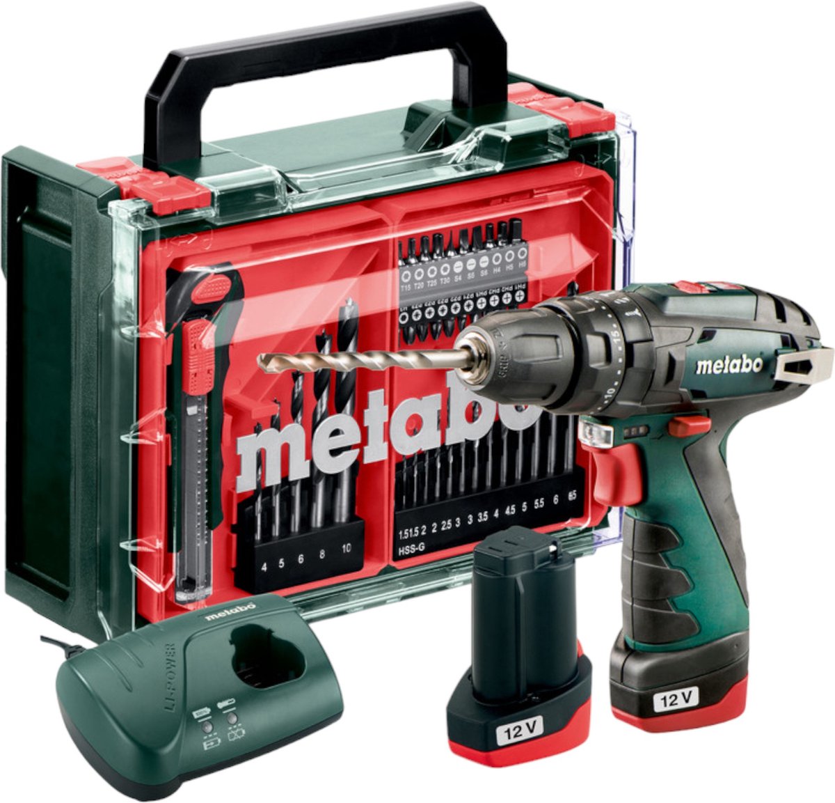 Metabo PowerMaxx SB Basic Set 600385710 Accu-slagmoersleutel 34 Nm 18 V Aantal meegeleverde accus: 2 LiHD Brushless, Incl. koffer, Incl. 2 accus, Incl. lader,