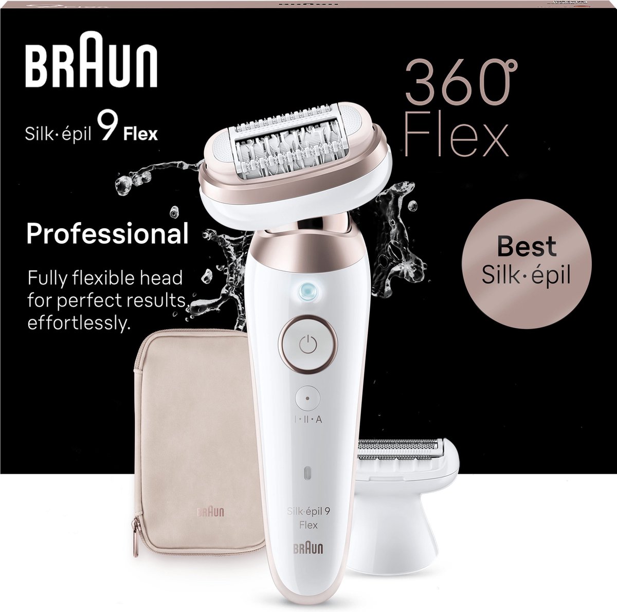 Braun Silk-épil 9 Flex 9-030 3D 40 pincetten Roze, Wit