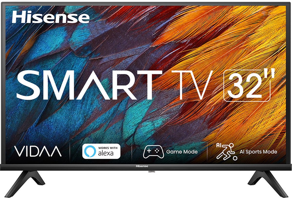 Hisense 32A4K tv 81,3 cm (32") HD Smart TV Wifi Zwart 200 cd/m²