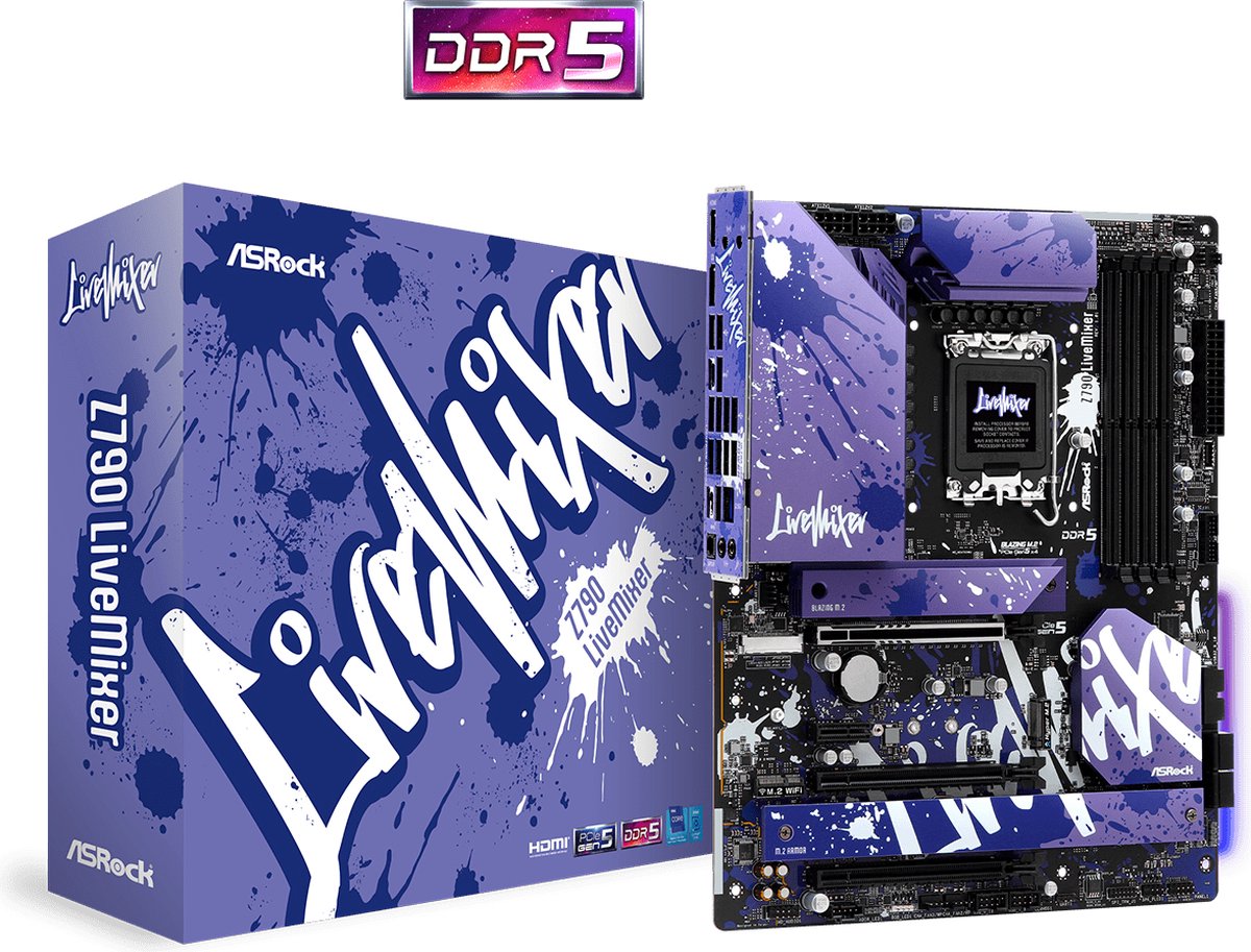 ASRock Z790 LiveMixer Moederbord Socket Intel 1700 Vormfactor ATX Moederbord chipset Intel® Z790
