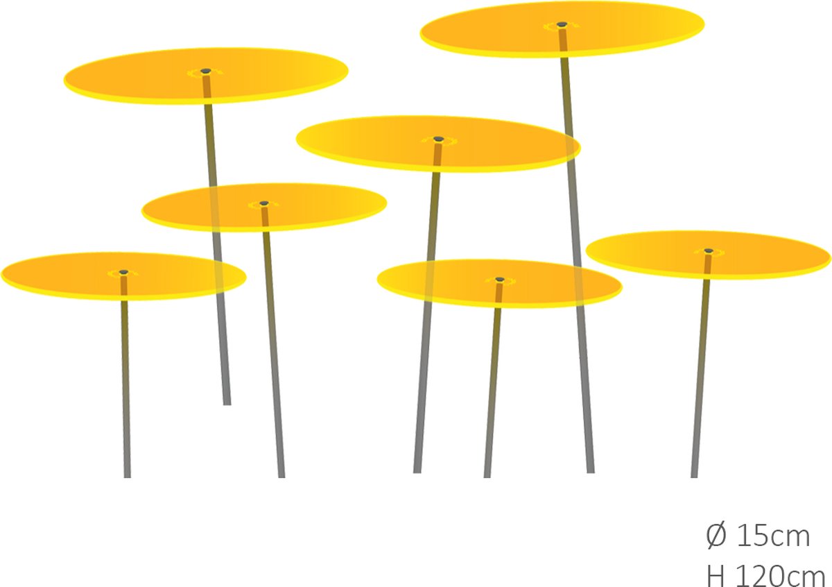 7 stuks! Zonnevanger Geel medium 120x15 cm - Cazador Del Sol