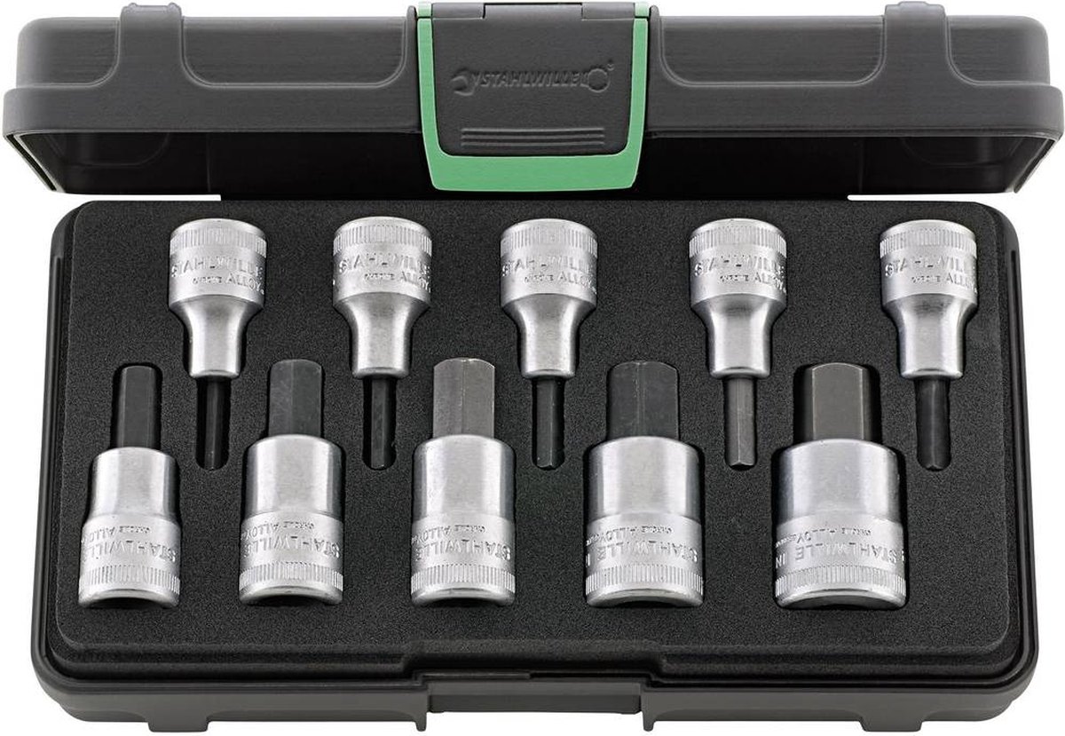 Stahlwille Dopsleutelset | 10-delig | 1/2 inch | 4-19 mm voor binnenzeskant | 1 stuk - 96031508 96031508
