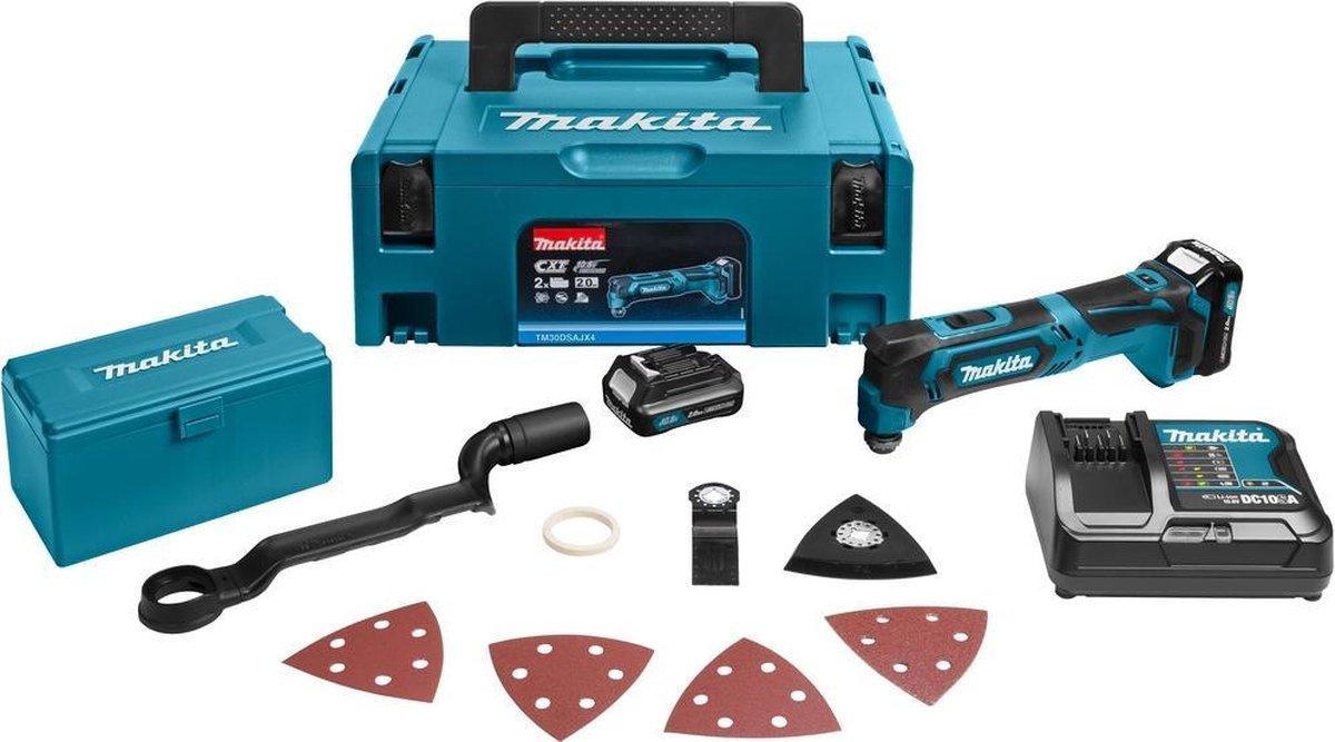 Makita TM30DSAJX4 Accu Multitool 10,8V | 2.0Ah in M-box + accessoires - TM30DSAJX4