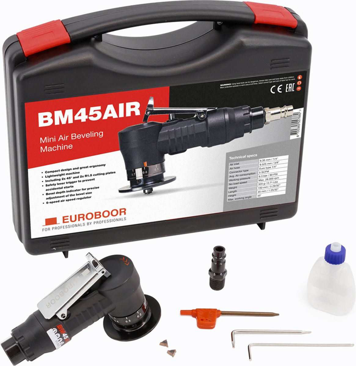 Euroboor BM45AIR Luchtaangedreven Laskanten Freesmachine - 8mm