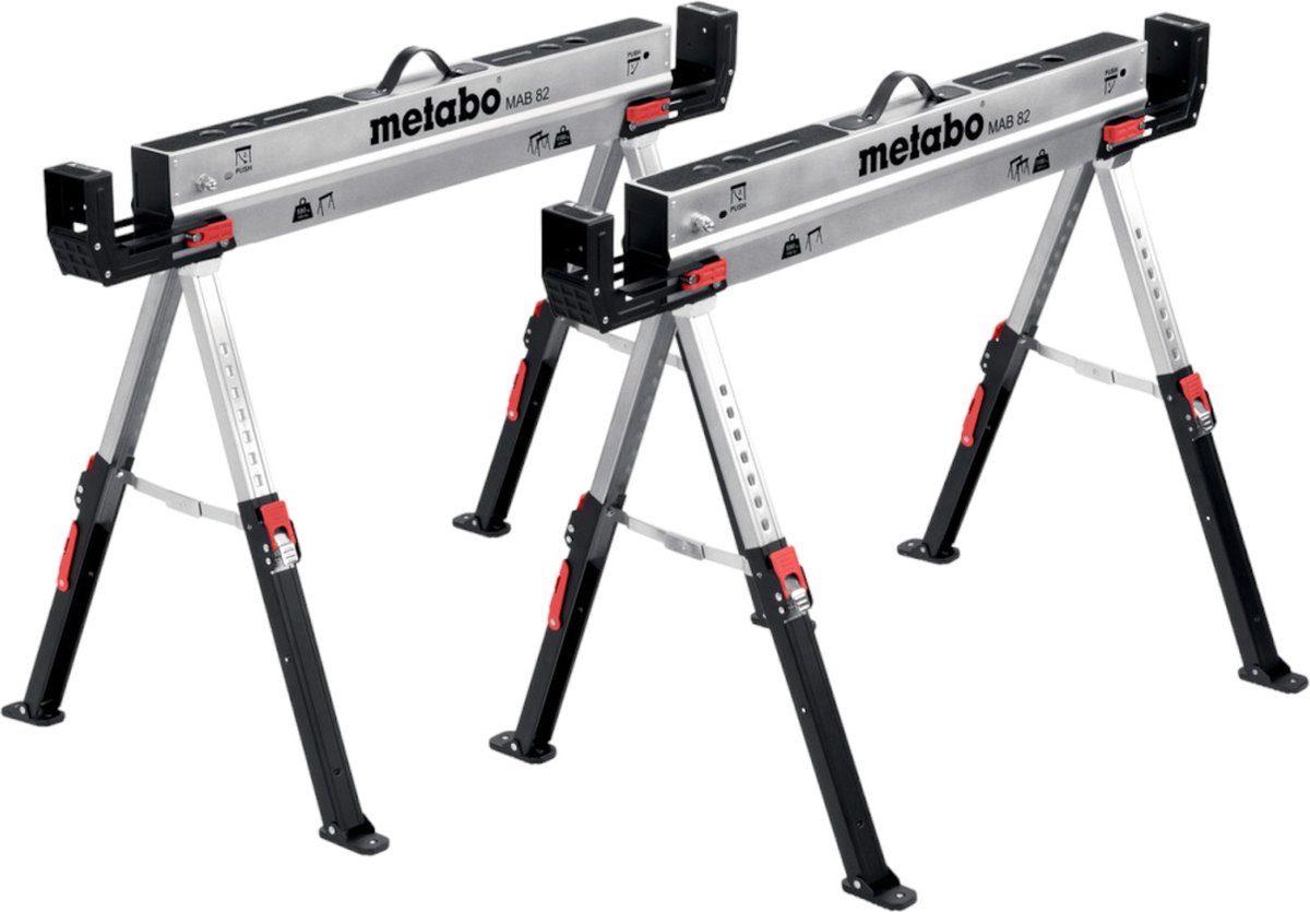Metabo MAB 82 Stalen Schragen Set - Draagcapaciteit 590 Kg (2 Stuks)