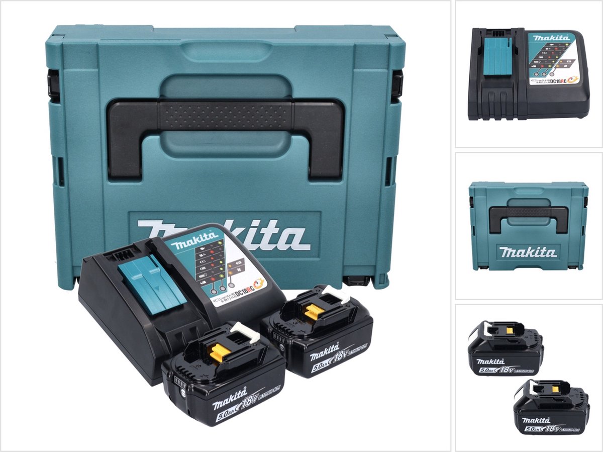 Makita Accessoires Makita Power Source-Kit 197624-2, 2x BL1850B + DC18RC - 197624-2