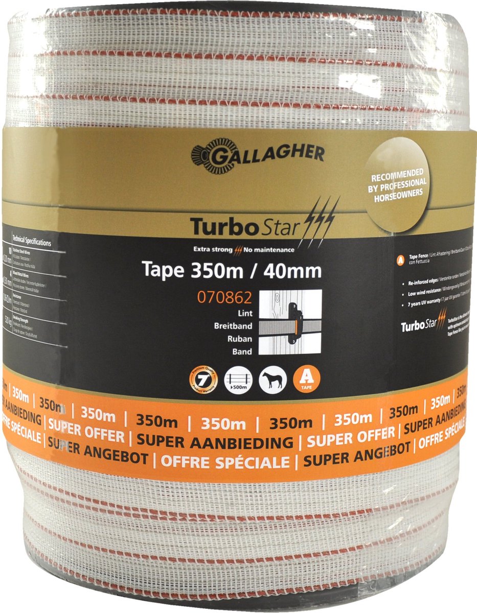 Gallagher TurboStar lint 40mm wit 350m - 070862 070862