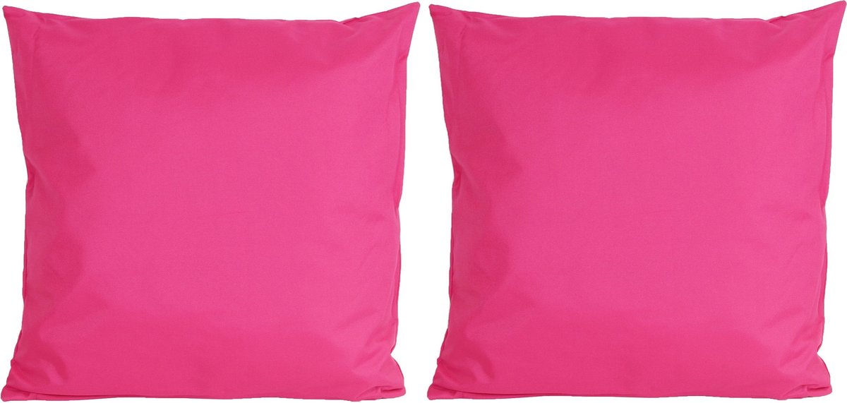 8x Bank/sier kussens voor binnen en buiten in de kleur fuchsia roze 45 x 45 cm -