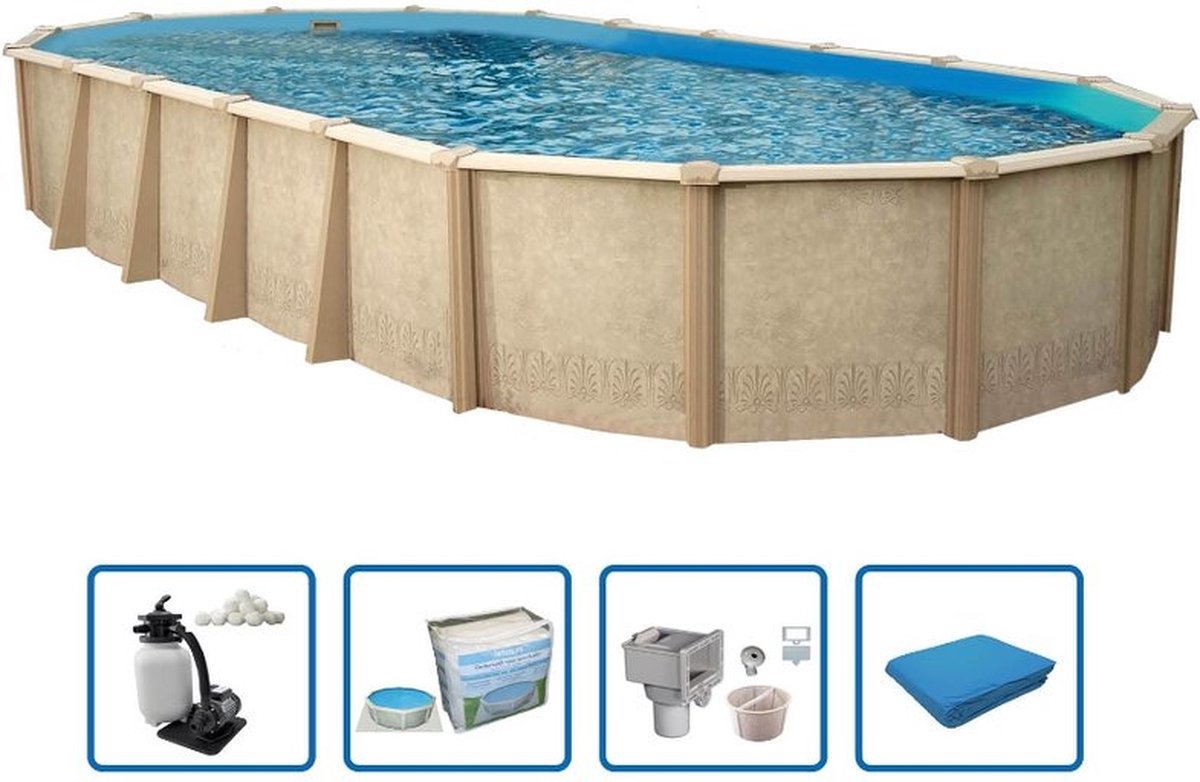 Interline Zwembad Interline Sunlake ovaal 9,75x4,90m Basis Pakket