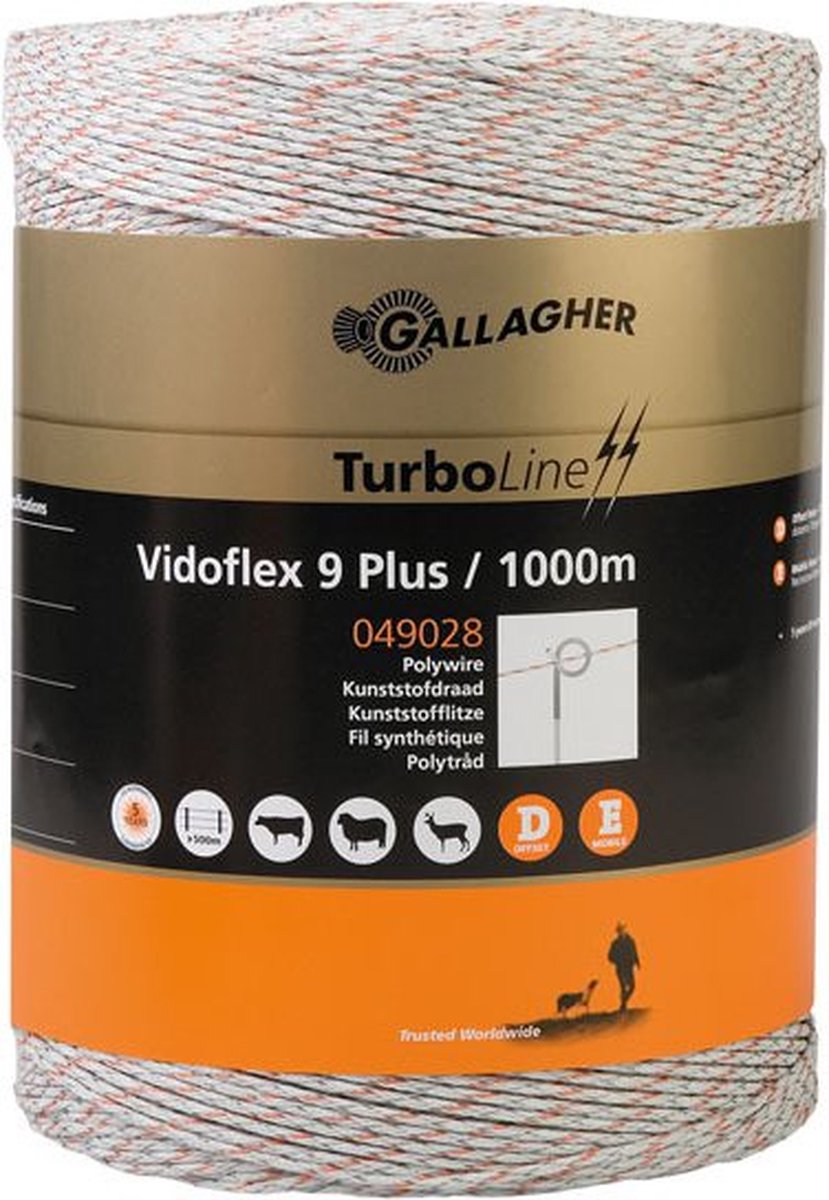 Gallagher Vidoflex 9 TurboLine Plus wit 1000m - 049028 049028