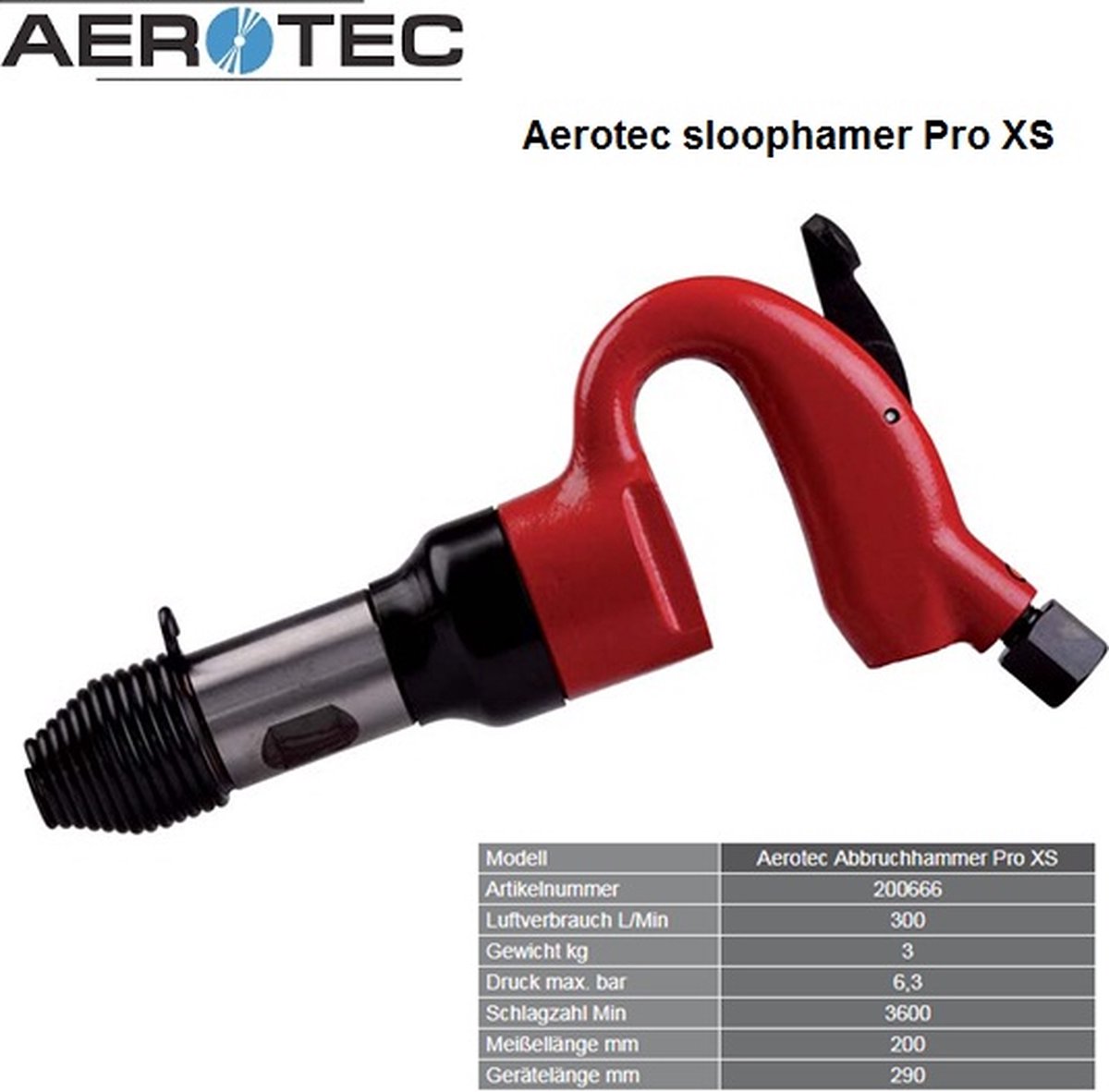 Aerotec Perslucht beitel | 3.600 omw/min | 6-kant C 12,75 mm | 13 J | 1 stuk - 200666 200666
