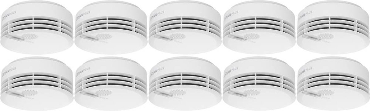 Hekatron Rookmelder Set van 10 stuks Incl. batterij (10 jaar) werkt op batterijen (Ø x h) 104 mm x 48 mm