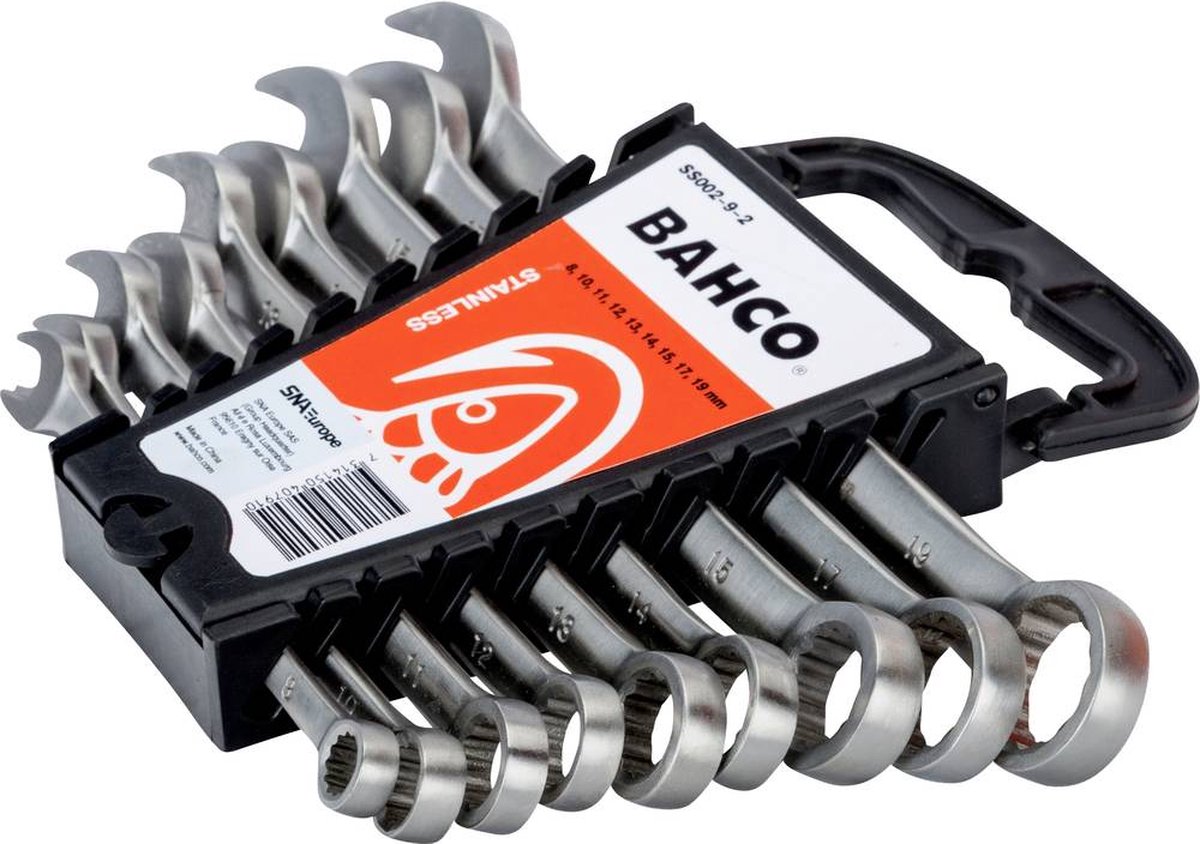 Bahco Ringsteeksleutelset | roestvaststaal | metrisch - 9-delig - SS002-9-2