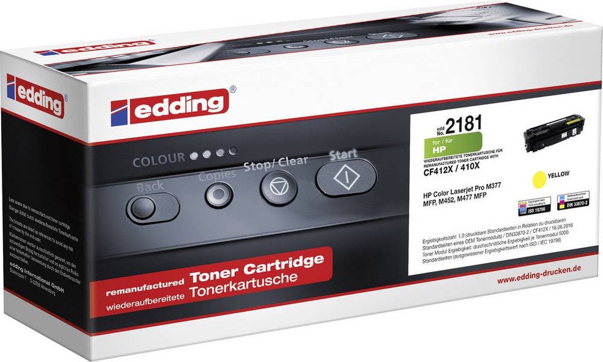 Edding Toner vervangt HP CF412X Compatibel Geel 18-2181 18-2181