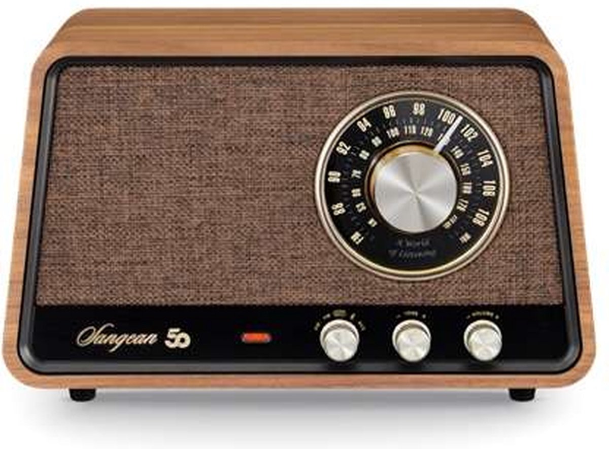 Sangean Premium Wooden Cabinet WR-101 Radio AM, FM Bluetooth, AUX, FM Walnoot