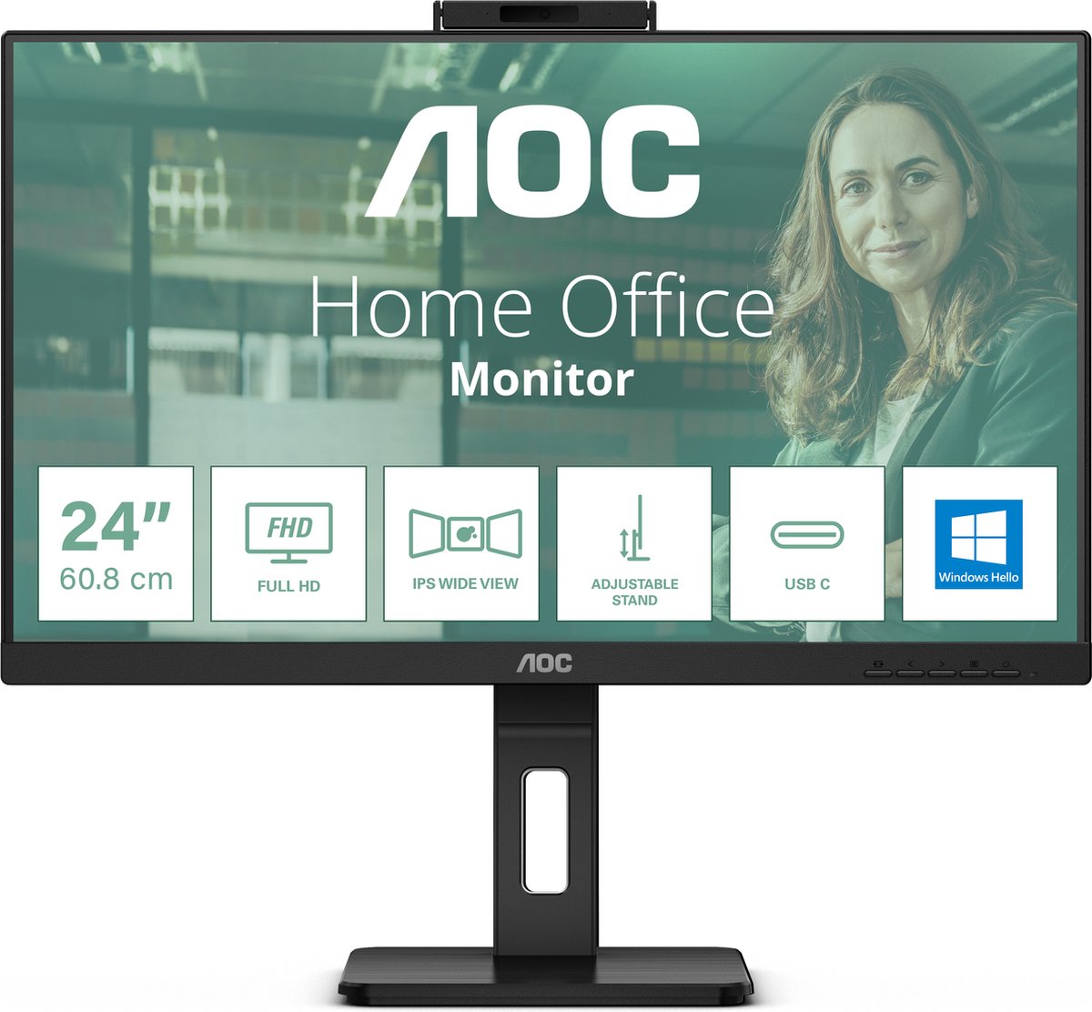 AOC 24P3CW computer monitor 60,5 cm (23.8") 1920 x 1080 Pixels Full HD LED Zwart