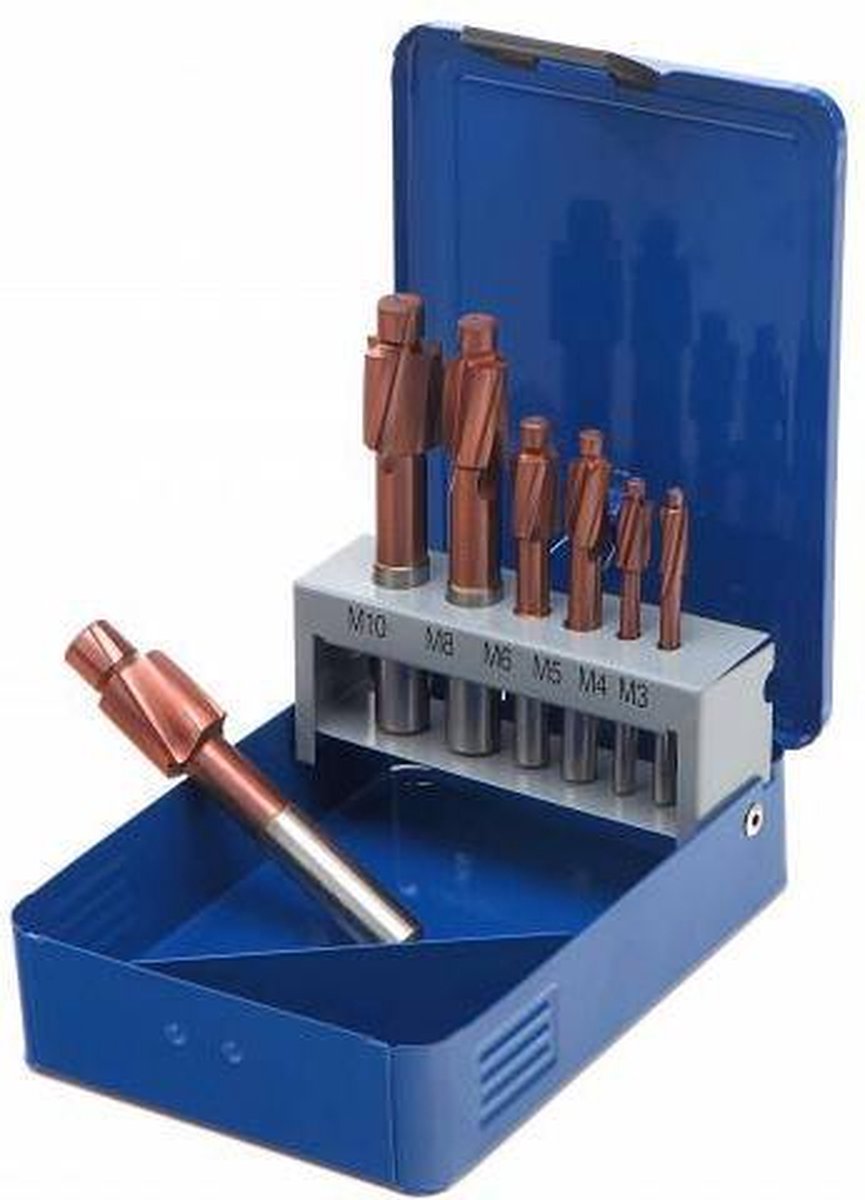 HBM 7-delige HSS - 5% Cobalt INBUS verzinkfrezenset