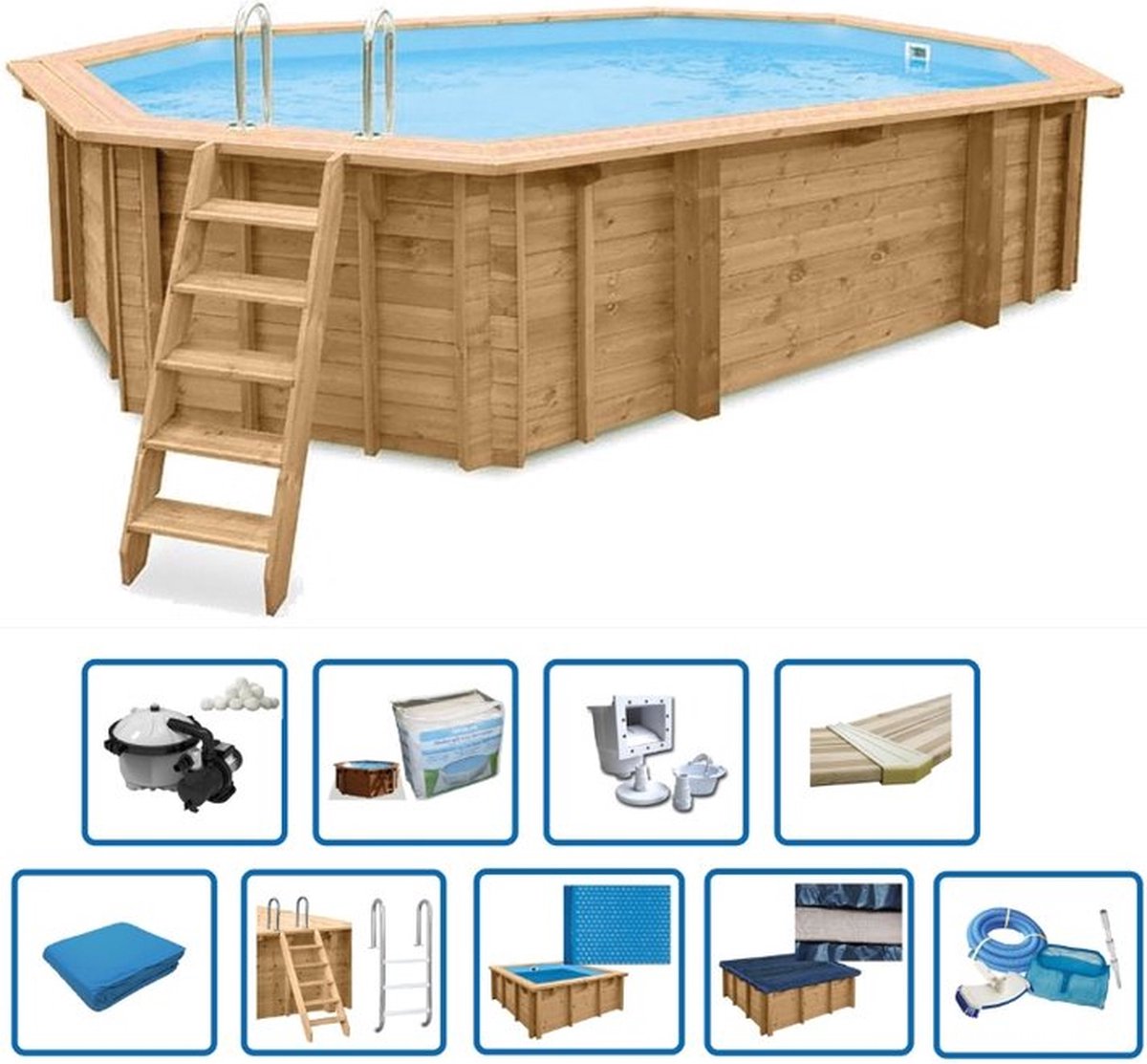 Interline Zwembad Interline Java ovaal 6,40x4,00m Premium Pakket