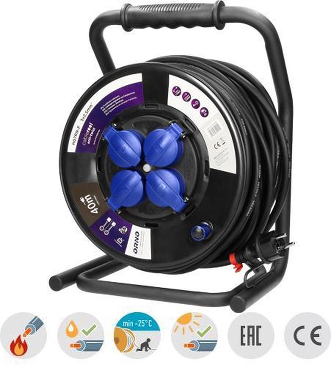 Orno Kabelhaspel prof H07 3x2,5qmm 40m IP44 - 1167298