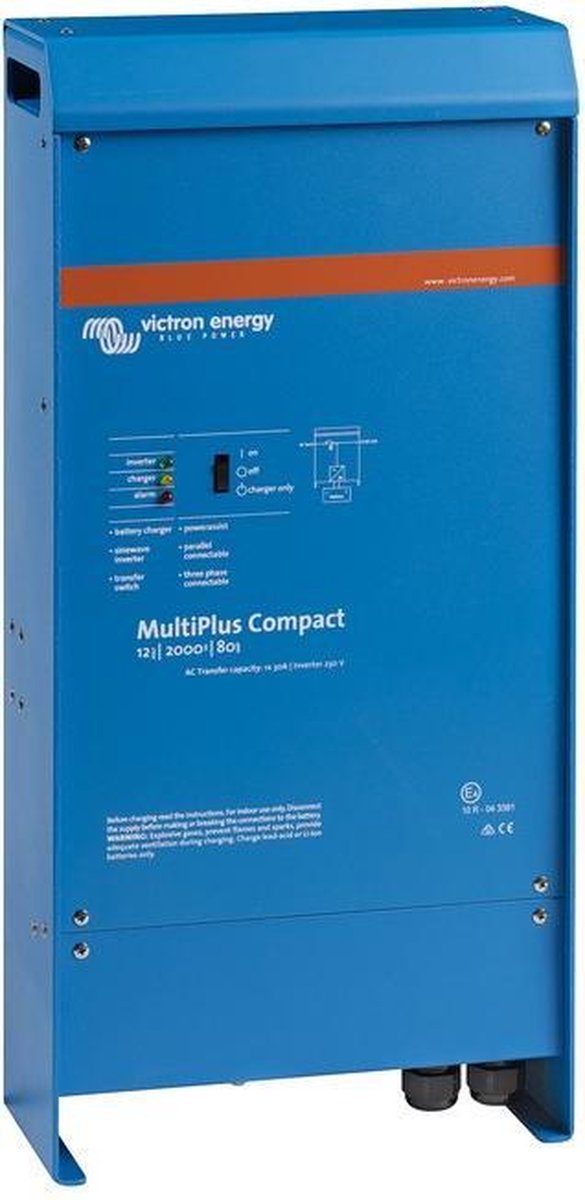 Victron Energy MultiPlus C 12/2000/80-30 Netomvormer 2000 W 12 V/DC - 230 V/AC Geïntegreerde laadregelaar