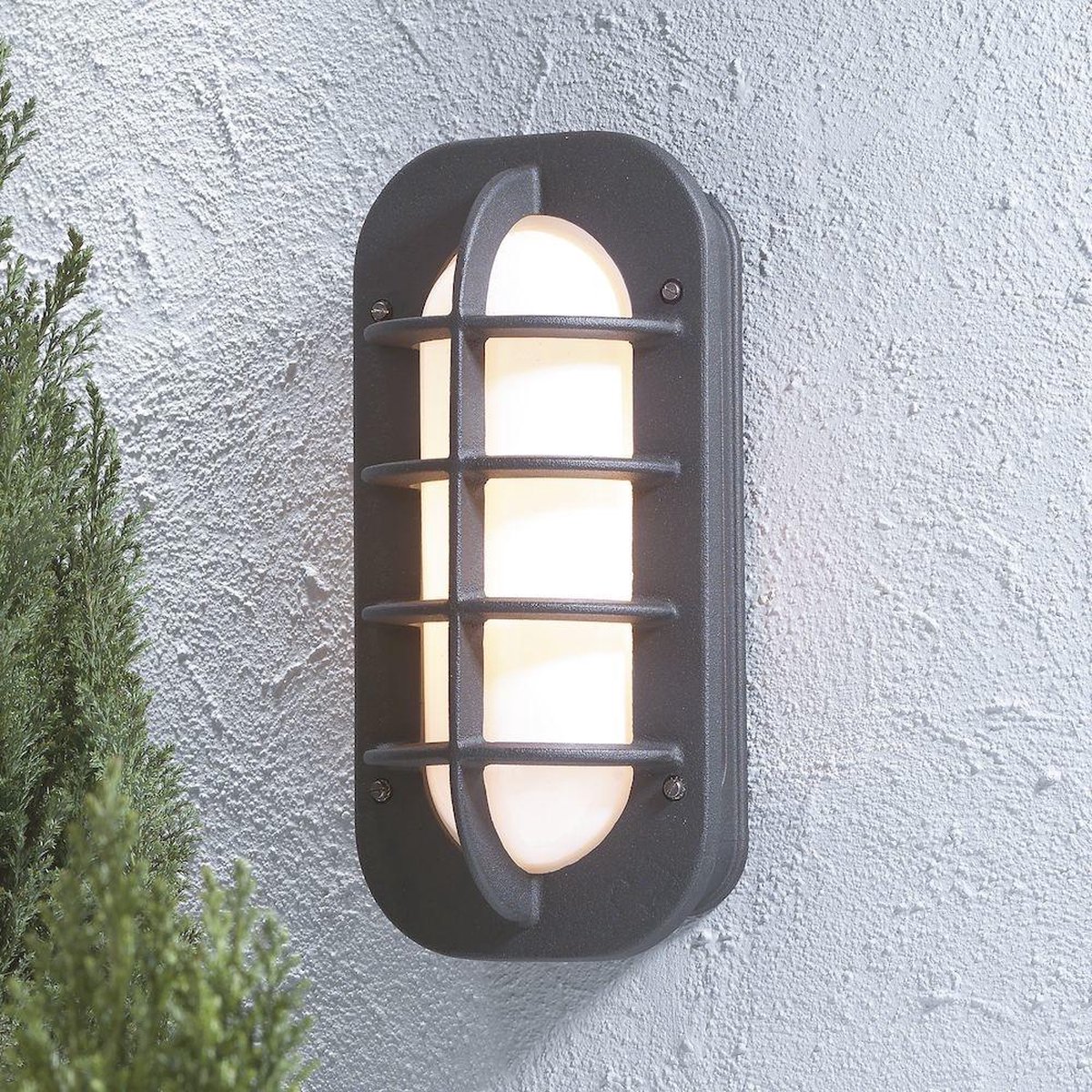 Konstsmide Loke 513-752 Buitenlamp (wand) Spaarlamp, LED E27 60 W Zwart
