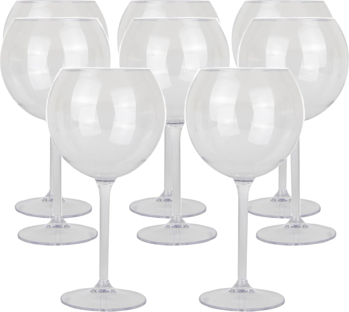 Gin tonic glas/cocktailglas - 20x - transparant - onbreekbaar kunststof - 650 ml -