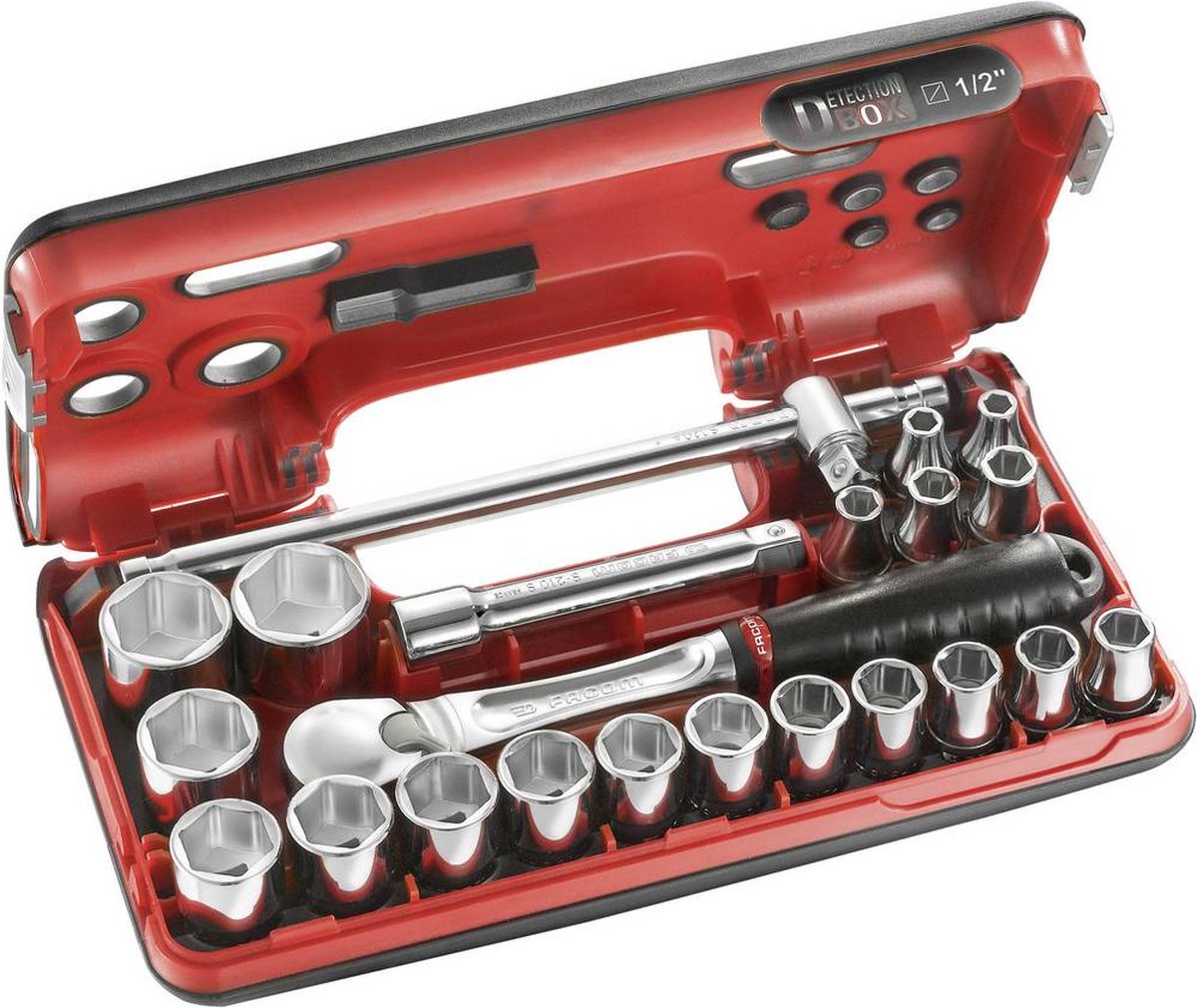 Facom compacte doos 1/2''6-kant met ratel met stofdichte kop - glijdend handvat - SL.DBOX4