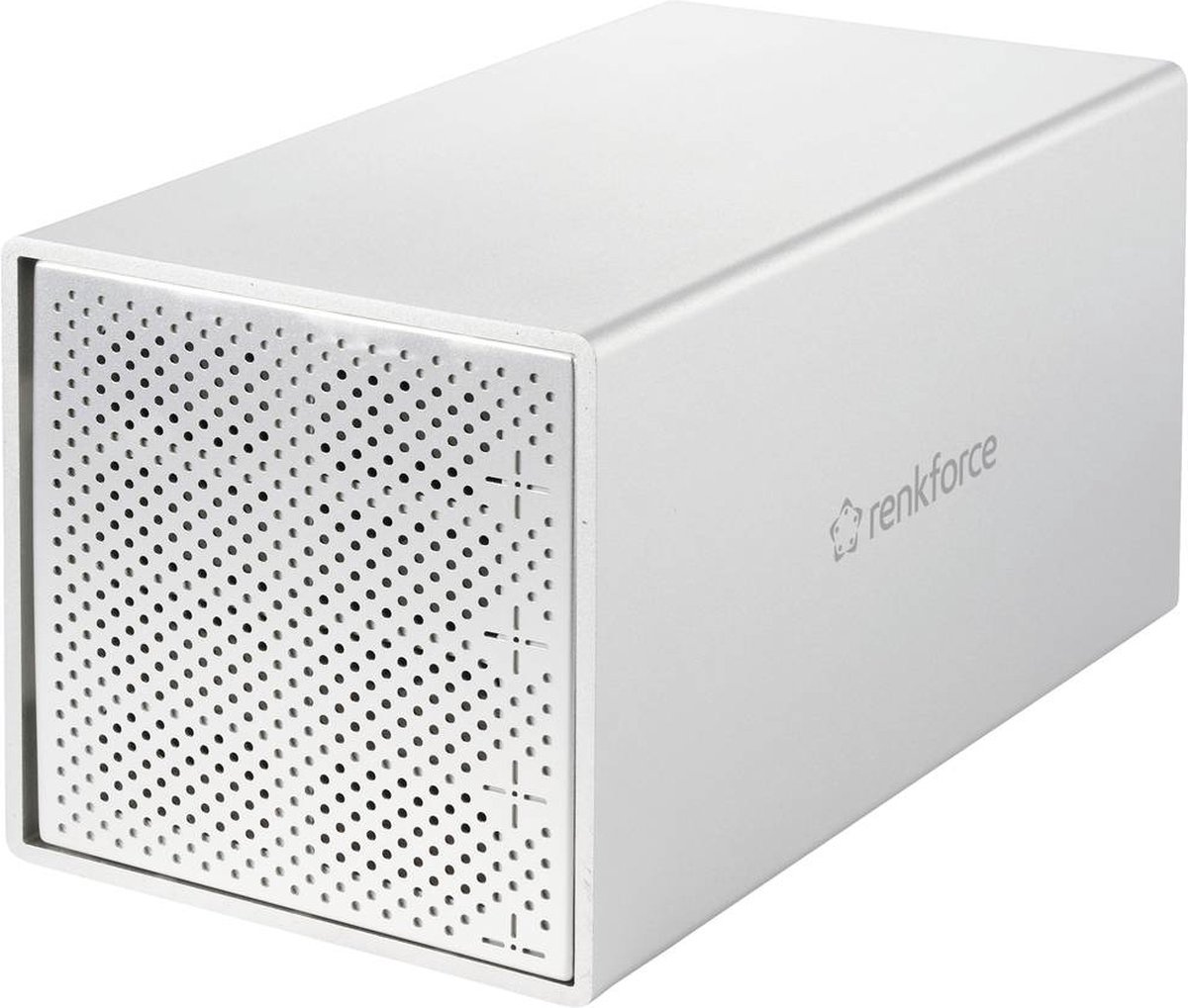 Renkforce RF-5587610 SATA-HDD-behuizing Aantal harde schijf bays: 4 Bay 2.5 inch, 3.5 inch Incl. ventilator (80 mm) Aluminium behuizing USB 3.2 Gen 1 (USB 3.0)