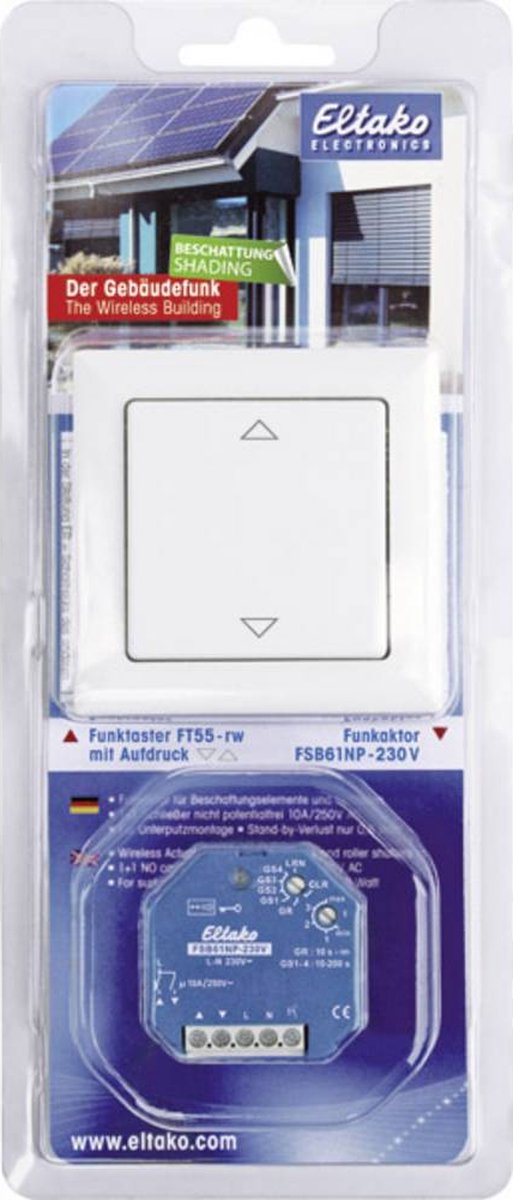 Eltako BPB55 Blisterpack Beschattung Starterkit rolluikbesturing Opbouw (op product), Inbouw (in muur) Schakelvermogen (max.) 1000 W