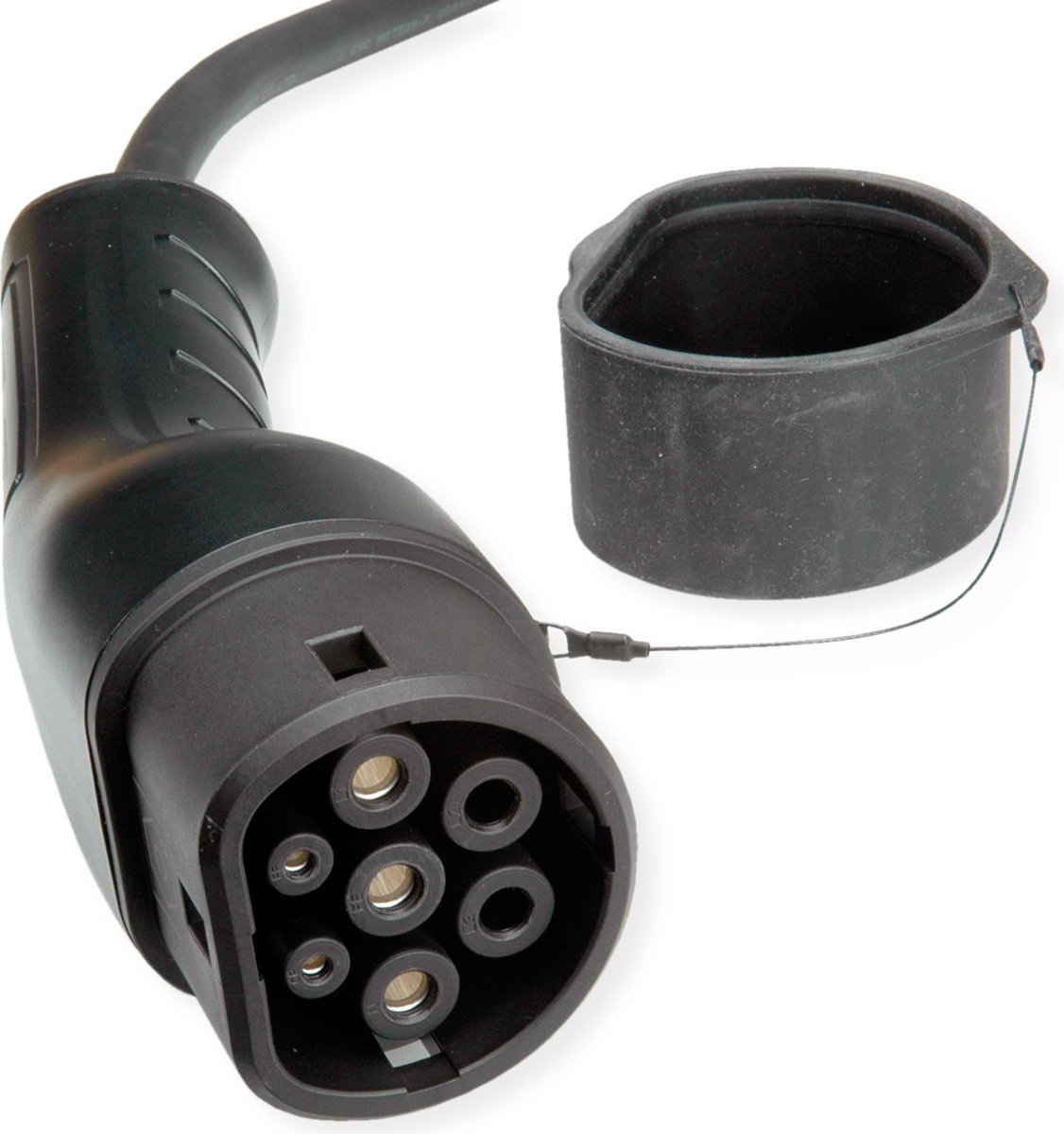 ROLINE Auto oplaadkabel Type2, 3-fase, 480VAC (3P+N+E), 16 A, 11 kW, spiraalkabel , 7,5 m