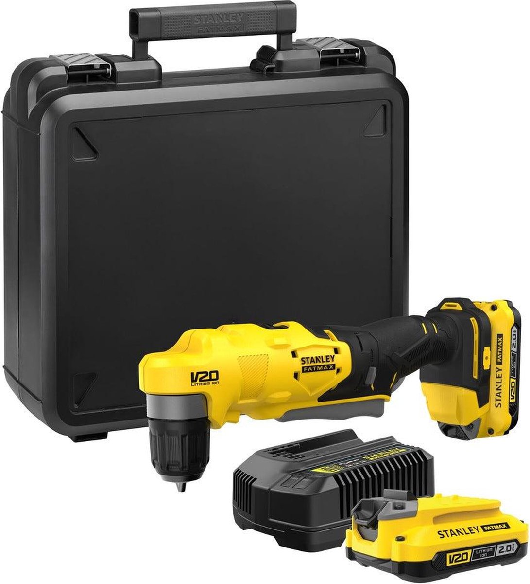 Stanley FATMAX SFMCD750D2K V20 Haakse Boormachine | 2X 2Ah Kit - SFMCD750D2K-QW