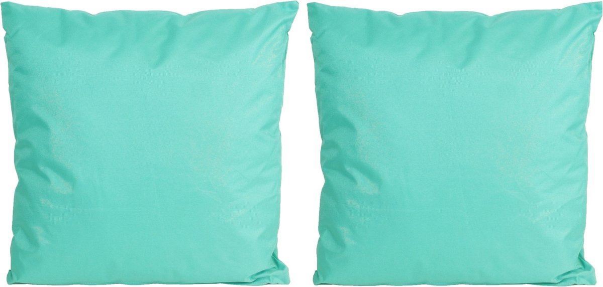 8x Bank/sier kussens voor binnen en buiten in de kleur aqua blauw 45 x 45 cm -
