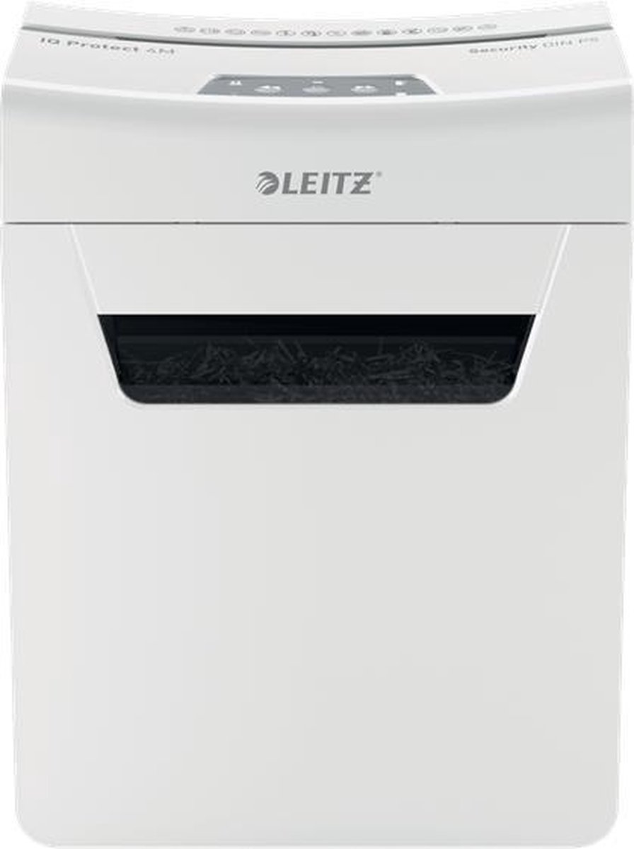 Leitz IQ 4M Protect Premium Papierversnipperaar 4 vellen Micro cut P-5 14 l Ook geschikt voor Nietjes, Paperclips