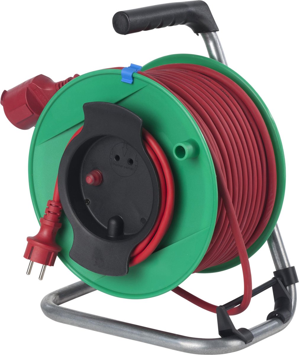 AS Schwabe 12239 Kabelhaspel 50.00 m Rood Randaarde rubberen stekker