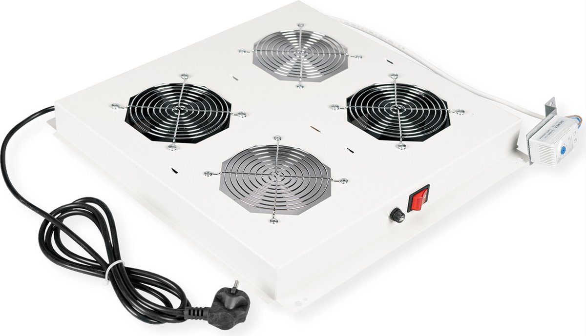 ROLINE 19-inch dakventilatie unit met 2 ventilatoren, grijs